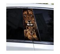 Accessoires Automobiles 1 Paire D'autocollants En Vinyle Pour Pilier De Portière De Voiture, Motif Lion, À Faire Soi-même(B)