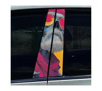 Accessoires Automobiles Lot De 2 Autocollants Colorés En Forme De Tête De Mort Rose Pour Pilier Central De Voiture, Protection Anti-rayures Pour Pilier B(G)