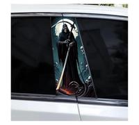 Accessoires Automobiles Lot De 2 Autocollants Pour Montant B De Voiture, Motif Tête De Mort, En Vinyle, Imperméables, À Faire Soi-même(E)