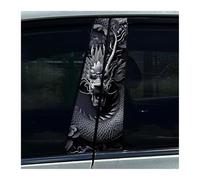 Accessoires Automobiles Lot De 2 Autocollants Pour Pilier Central De Voiture, Motif Dragon Noir Et Bleu, Pour Protection Contre Les Rayures Du Pilier B(TYPE A)