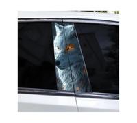 Accessoires Automobiles Lot De 2 Autocollants Pour Pilier Central De Voiture Motif Loup Et Pleine Lune(D)