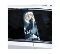 Accessoires Automobiles Lot De 2 Autocollants Pour Pilier Central De Voiture Motif Loup Et Pleine Lune(J)
