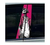 Accessoires Automobiles Lot De 2 Autocollants Pour Pilier Central De Voiture, Motif Squelette D'Halloween, Chevalier, Film De Protection Pour Pilier B(K)