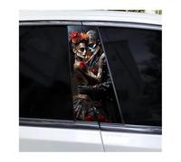 Accessoires Automobiles Lot De 2 Autocollants Pour Pilier Central De Voiture, Motif Tête De Mort Gothique, En Vinyle, Imperméables(E)