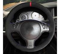 Accessoires Automobiles Style Housse De Volant De Voiture en Daim Noir Cousue À La Main Bricolage pour E39 E46 330i 525i 530i 540i 330Ci M3 20012002 2003(5-White)
