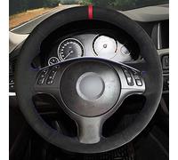 Accessoires Automobiles Style pour E39 E46 330i 525i 530i 540i 330Ci M3 20012002 2003 Bricolage Cousu À La Main en Daim Noir Couverture De Volant De Voiture(5-White)