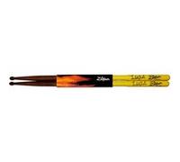 Zildjian Artist Series Hickory Drumsticks - Trilok Gurtu - Wood Tip - Walnut Stain - Yellow DIP Natural