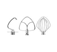 Accessoires batteur 3 pièces, compatible avec KitchenAid, K45WW K45DH | Set pour robot pâtissier inclinable 4.5-5QT avec fouet, crochet et batteur plat
