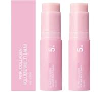 ACCESSOIRES BEAUTE - BIEN-ETRE,2PCS Baume multi-usages volume au collagène rose, stick repulpant nourrissant, lisse les ridules