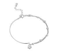 Accessoires Bijoux Light Small Crowd Fashion Light Retro Asymmetric Zircon Bracelet High End Sense Small Crowd Light Bracelet Cold Wind Versatile Hand Decoration Quartz Anneaux (Silver, One Size)