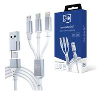 Accessoires - Câble Hyper 3mk 3 en 1 A/C vers C/Micro/Lightning 1,5 m Blanc