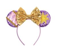 Accessoires capillaires mignons Rapunzel pour filles, bandeaux oreilles de caméléon et tournesol, bandeaux Tangled pour femmes, coiffes à nœuds à paillettes pour enfants style 8