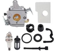 Accessoires Carburateur C1Q-S57A compatible avec les tronçonneuses STIHL 017, 018, MS 170, 180 et 180C (avec filtre à air et kit d'entretien).(Silver)