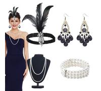 Accessoires Charleston des années 1920-1920-1920 - Bandeau Charleston - Accessoires de costume d'Halloween pour femme, bandeau Charleston - Costume années 20 pour fille, Refer to description, se