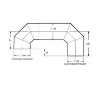 Accessoires cheminée Buderus - Coude double d'échappement sans porte