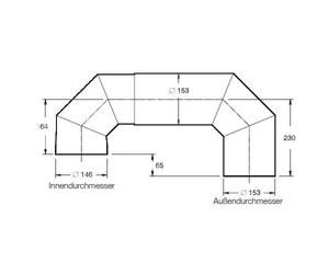 Accessoires cheminée Buderus - Coude double d'échappement sans porte