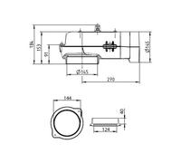 Accessoires cheminée Leda - Buse de chauffage gaz horizontale en fonte Ø 145/145 mm + Raccordement du gaz de chauffage Ø 145 mm