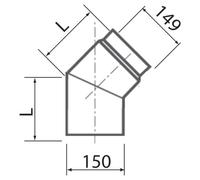 Accessoires cheminée Olsberg - Arc avec couvercle de nettoyage 150 mm pour le raccordement des gaz d’échappement à l’arrière, en haut