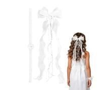 Accessoires Cheveux Communion Blancs Bandeau en Ruban d'Organza