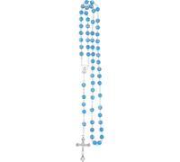 Accessoires Collier chapelet religieux en argent sterling 925 pour femmes et hommes - 1 pièce de pendentifs de perles de chapelet de croix catholique Collier de perles de cristal rondes religieuses,