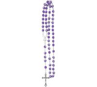 Accessoires Collier chapelet religieux en argent sterling 925 pour femmes et hommes - 1 pièce de pendentifs de perles de chapelet de croix catholique Collier de perles de cristal rondes religieuses,