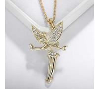 Accessoires Collier de Fée pour Femmes, Contes de Fées en Argent Sterling, Collier Pendentif Princesse en Cristal Doux Fleur Étincelante Élégante, Collier Fée Clochette, Bijoux de Fée, Bijoux Fée