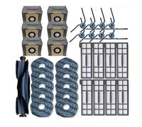 Accessoires compatibles avec Eufy X10 Pro Omni Robot aspirateur Rouleau Brosse latérale Filtre Hepa vadrouille Chiffons Sacs à poussière pièces de Rechange(Set15)