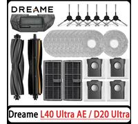 Accessoires complets pour aspirateur Dreame L40 Ultra AE / D20 Ultra : brosse principale, brosse latérale, filtre HEPA, chiffons de nettoyage, sac à poussière 8PCS