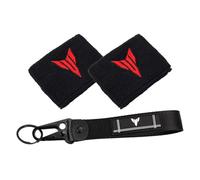 Accessoires Couvercle de réservoir de liquide de frein Chaussette élastique avec logo MT Porte-clés Compatible avec YAMAHA TRACER9 /GT Tracer9gt MT09 Mt10 2023 Mt07 ( Size : 2 socks 1 chain-Red )