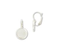 Accessoires création boucles dormeuses support cabochon 25 x 14 mm (5 pièces) Argenté