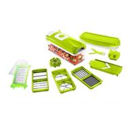Accessoires cuisine et cuisson，(12 pcs.) en vert - coupe-légumes pour cubes, bâtonnets, tranches, lanières et quartiers - coupe-sa