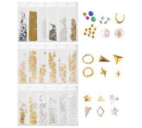 Accessoires D’Art D’Ongle De 3 Pièces Dans Le Sac, Patchs D’Art D’Ongle En Métal, Patchs Décoratifs D’Art D’Ongle, Matériaux D’Art D’Ongle De Diy, Accessoires D’Artisanat De Diy
