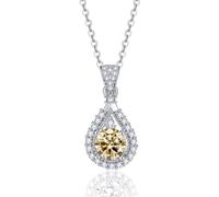 Accessoires D Bleu Vert Rose Moissanite Pendentif Collier pour Femmes - Anniversaire Fête des Conquérants