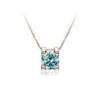 Accessoires D Bleu Vert Rose Moissanite Pendentif Collier pour Femmes - Anniversaire Fête des Conquérants