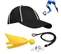 Accessoires d'arbitre pour femme | Ensemble confortable et respirant avec chapeau, drapeau et sifflet | Sifflet et chapeaux d'arbitre | Pour jeunes et adolescents - Base-ball, basket-ball, football