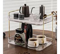 Accessoires de bar à café, organiseurs de station, grande capacité de rangement avec planche d'égouttement, plateau à whisky, porte-tasse à thé, organisateur de café, blanc transparent