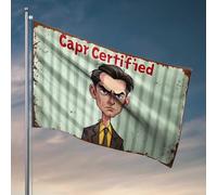 Accessoires de bar certifiés Man Cave Capr : The Ultimate Professional Achievement Badge Drapeau Décoration Garage pour Homme Drapeau de Jardin Drôle (120 x 180 cm)