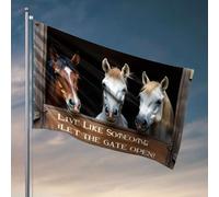 Accessoires de bar d'extérieur « Live Like Someone Let The Gate Open ! » Décorations de porte pour chambre à coucher et adolescent (152 x 244 cm)