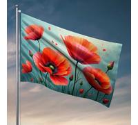 Accessoires de bar d'extérieur - Motif coquelicots rouges en fleurs - Drapeau d'hiver - Décoration de bar (30 x 45 cm)