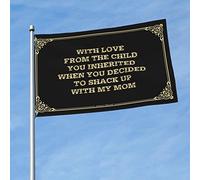 Accessoires de bar en plein air Décor avec amour de l'enfant que vous avez hérité. Lorsque vous avez décidé de Shack Up With My Mom Flag College Dorm Room Flag College Posters for Guys (couleur