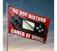Accessoires de bar en plein air Game On : Do Not Disturb Gamer At Work Drapeaux pour chambre d'homme (30 x 45 cm)