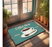 Accessoires de bar Man Cave Always Fresh Coffee Shop : un havre de boisson chaude paillasson décoration d'automne extérieur (40 x 60 cm)