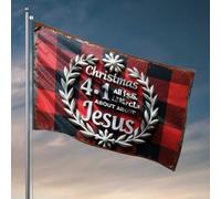 Accessoires de bar Man Cave Christmas 4.1 All About Jesus : A Festive Reminder Flag Garage Decor For Men Garden Flag Funny (120 x 180 cm)