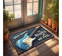 Accessoires de bar Man Cave Guitare électrique : The Blues We Feel Paillasson Décoration d'automne Extérieur (40 x 60 cm)