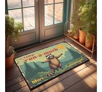 Accessoires de bar Man Cave Raccoon Adventure : Run-A-Much In The Forest Paillasson Décoration d'automne Extérieur (50 x 80 cm)