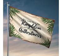 Accessoires de bar Man Cave rustique avec palmier encadré : « But Suck First The Kingdom En.Lne Qini Flag Decor for Men Garden Flag Funny (60 x 90 cm)