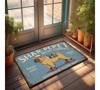 Accessoires de bar Man Cave Shar-Peis In Socks : The Buoy Company Paillasson tendance insolite Décoration d'automne Extérieur (50 x 80 cm)