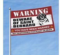 Accessoires de bar pour décoration de porche avec inscription « Beware of Saint Bernard » (120 x 180 cm)