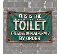 Accessoires de bar pour homme Cave First Class Toilettes Signage Tapisserie Man Cave Decor et accessoires Tapisserie personnalisée (75 x 100 cm)