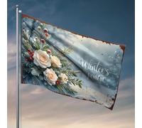 Accessoires de bar pour homme, grotte enneigée, aube hivernale : un bouquet d'espoir, drapeau de sport, décoration de bar, patio, accessoires de bar (60 x 90 cm)